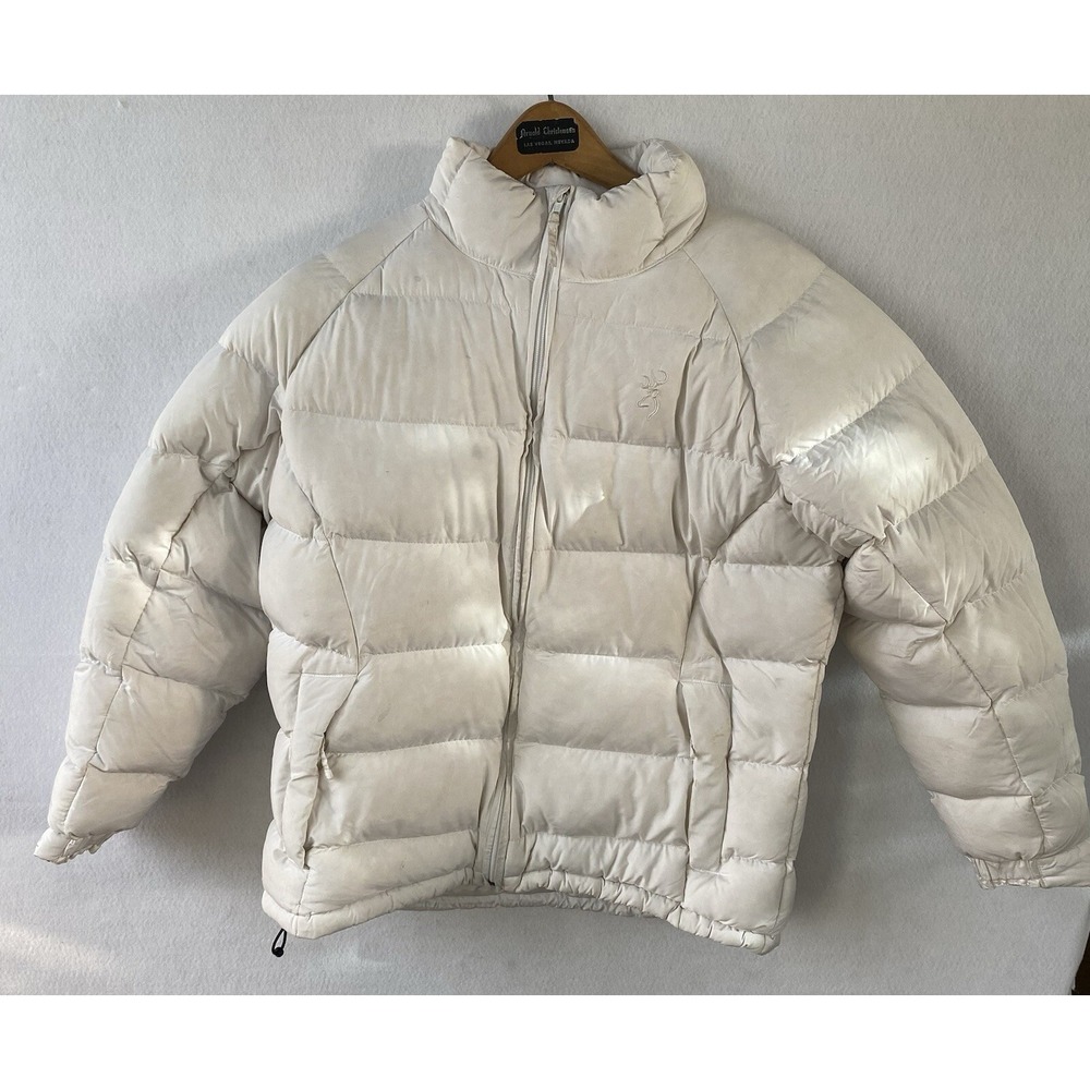 Browning White Gorpcore Puffer Coat Down Womens Large